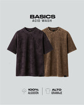 Duo Pack Básicas Oversize Acid Wash Dark Desert